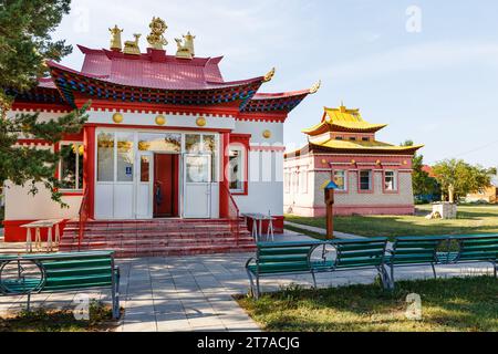 Aginskoje, Russland – 28. juni 2017 – Aginsky datsan wurde 1811 im Gebiet von Bulaktui gegenüber dem Berg Ulirtui und dem Fluss AGI gegründet. Die Gesamtauslegung Stockfoto