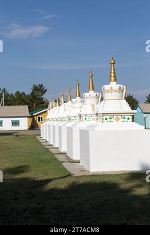 Aginskoje, Russland – 28. juni 2017 – Aginsky datsan wurde 1811 im Gebiet von Bulaktui gegenüber dem Berg Ulirtui und dem Fluss AGI gegründet. Die Gesamtauslegung Stockfoto