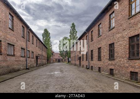 Oswiecim, Polen - 17. Juli 2023: Gedenkstätte und Museum Auschwitz-Birkena. Ehemaliges Konzentrations- und Vernichtungslager der Germanen in Polen Stockfoto