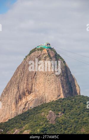 sugarloaf aus dem Stadtteil Botafogo in Rio de Janeiro, Brasilien. Stockfoto