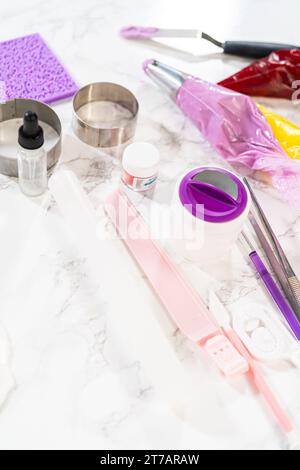 Extravagante Cupcakes für die Geburtstagsfeier Stockfoto