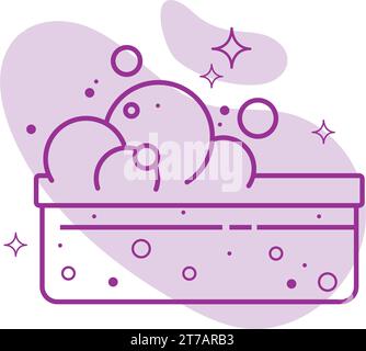 Isolierter Reinigungsschwamm mit Blasen Symbol Vektor Stock Vektor