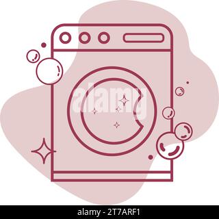 Isolierte glänzende Waschmaschine Symbol Vektor Stock Vektor