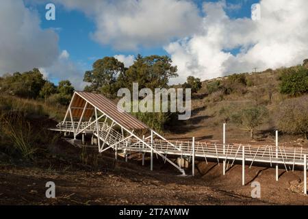 Aussichtsplattform im Freien auf der Straße zwischen dem Dorf Inia und der Bucht von Lara, Akamas Nationalpark Zypern. Stockfoto