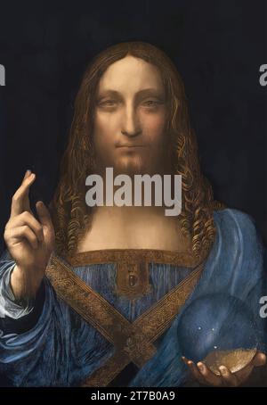 Salvator Mundi Gemälde von Leonardo da Vinci Stock Vektor