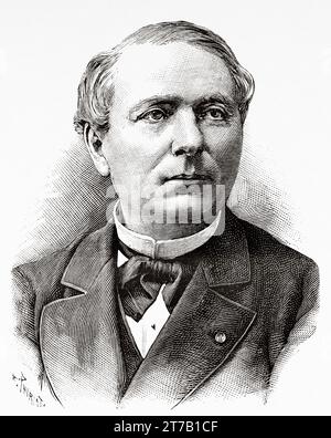 Porträt von Jules Auguste Beclard (1817–1887) war ein französischer Physiologe, der in Paris geboren wurde. Alte Illustration aus La Nature 1887 Stockfoto