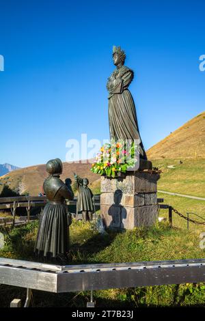 Unsere Lieben Frau von La Salette. Heiligtum Notre-Dame de La Salette, Frankreich. Dieser Wallfahrtsort befindet sich in einer einzigartig schönen Berglandschaft in der Stockfoto