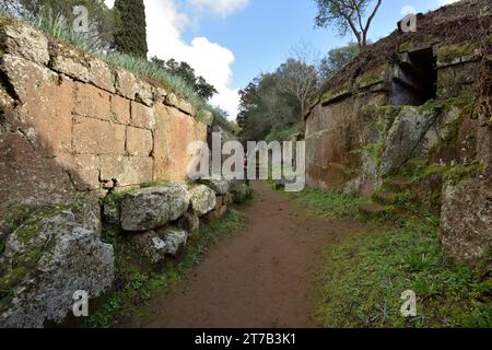 Nekropoli della Banditaccia etruskische Nekropole, Cerveteri, Latium, Italien Stockfoto