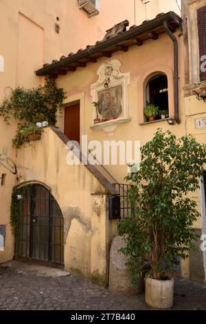 Via dell'Arco di S. Calisto, Trastevere, Rom, Italien Stockfoto