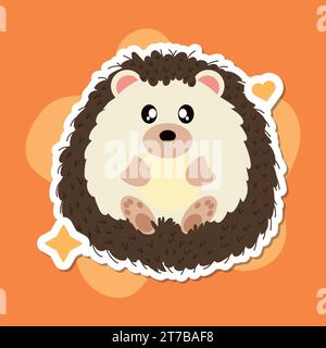 Isolierter niedlicher Igel-Zeichentrickfigur Vektor Stock Vektor