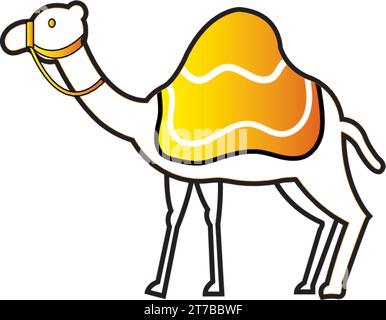 Isoliertes farbiges ägyptisches Kamel-Symbol Vektor Stock Vektor