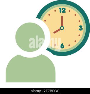 Person mit Wanduhr Symbol Vektor Stock Vektor