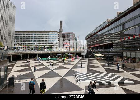 Stockholm, Schweden - 25. Juli 2023: Kulturhuset in Stockholm, Kulturhaus auf dem Sergels Torg-Platz Stockfoto