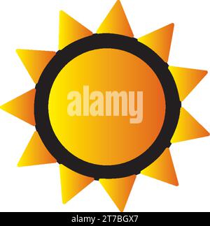 Isolierter goldener Sonnensymbol Vektor Stock Vektor