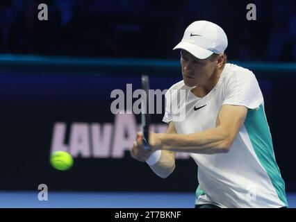 Turin, Italien. November 2023. Turin - Tennis, Nitto ATP Finals, Italiens Jannik Sinner, 14. November 2023. Foto Felice Calabro' Editorial Usage Only Credit: Independent Photo Agency/Alamy Live News Stockfoto