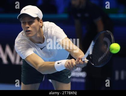 Turin, Italien. November 2023. Turin - Tennis, Nitto ATP Finals, Italiens Jannik Sinner, 14. November 2023. Foto Felice Calabro' Editorial Usage Only Credit: Independent Photo Agency/Alamy Live News Stockfoto