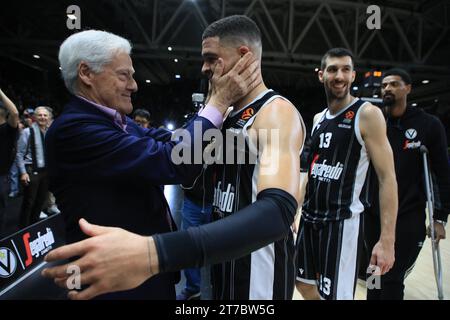 Bologna, Italien. November 2023. Während des Euroleague Basketball Meisterschaftsspiels Segafredo Virtus Bologna gegen EA7 Emporio Armani Olimpia Milano - Bologna, 14. November 2023 in der Segafredo Arena - Foto: Michele Nucci Credit: Independent Photo Agency/Alamy Live News Stockfoto