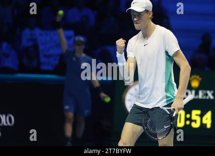Turin, Italien. November 2023. Turin - Tennis, Nitto ATP Finals, Italiens Jannik Sinner, 14. November 2023. Foto Felice Calabro' Editorial Usage Only Credit: Independent Photo Agency/Alamy Live News Stockfoto