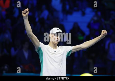 Turin, Italien. November 2023. Turin - Tennis, Nitto ATP Finals, Italiens Jannik Sinner, 14. November 2023. Foto Felice Calabro' Editorial Usage Only Credit: Independent Photo Agency/Alamy Live News Stockfoto