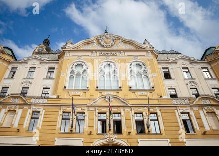 Bild vom Rathaus von Pecs. Das Rathaus von Pécs ist der Sitz der Generalversammlung der Stadt Pécs County und ist auch eines der größten Stockfoto