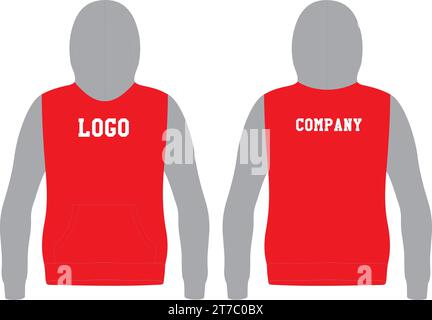 Sublimation Hoodie Mock-UPS Stock Vektor