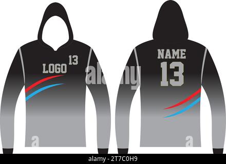 Sublimation Hoodie Mock-UPS Stock Vektor