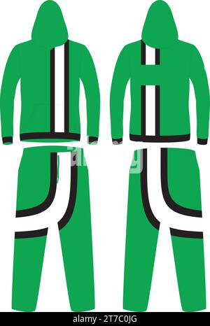 Langarm-Hoodie-Mock-UPS Stock Vektor