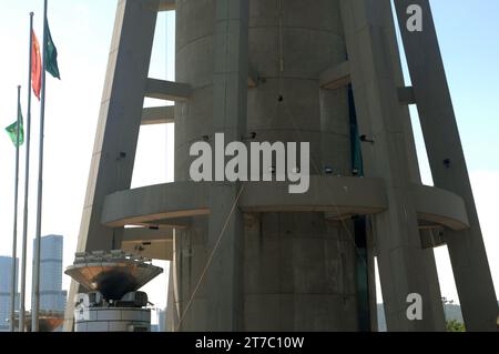 Basis des Macau Tower Convention & Entertainment Centre, Macau. Stockfoto