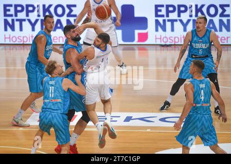 Nikolaos Rogkavopoulos (griechische Basketball-Nationalmannschaft) gegen Slowenien Stockfoto