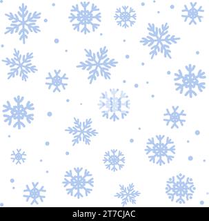 Schneeflocken Schnee Silhouette Nahtlose Muster Sammlung Vektor-Kunst Stock Vektor