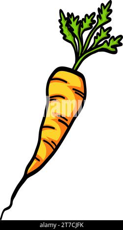 Karottenzeichnung Doodle Art Vektor Illustration Stock Vektor