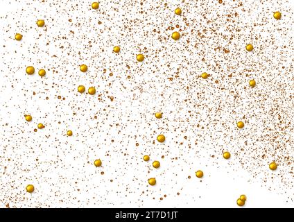 Goldene Punkte und glänzende Perlen abstrakter glänzender Luxus-Hintergrund. Vektordesign Stock Vektor