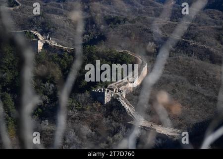 Peking, China. November 2023. Dieses am 14. November 2023 aufgenommene Foto zeigt die Chinesische Mauer in Peking, der Hauptstadt Chinas. Quelle: Chen Bin/Xinhua/Alamy Live News Stockfoto