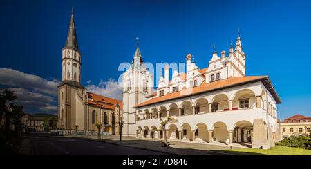 St. James-Kirche und altes Rathaus Levoca, Region Presov, Slowakei. Stockfoto