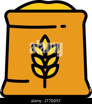 Symbol für Farbvektor für Saatgutbeutel. Symbol für Saatgutbeutel, flache, einfache Elementabbildung aus dem Landwirtschaftskonzept. Isoliert auf weißem Hintergrund. Vektorgrafiken. Stock Vektor