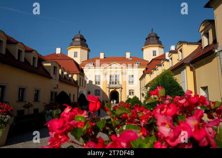 29. August 2022 Blick auf den Eingang in das Schloss von Ksiaz. Walbrzych. Polen Stockfoto