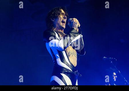 Mailand, Italien. November 2023. Justin Hawkins von der britischen Rockband The Darkness tritt live in einem Konzert im Alcatraz auf. Quelle: SOPA Images Limited/Alamy Live News Stockfoto