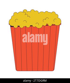 Lineares 2D-Zeichentrickobjekt aus Popcorn-Schaufel Stock Vektor