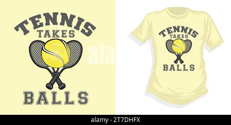 Klassisches Tennis-T-Shirt mit Vektorgrafiken Stock Vektor