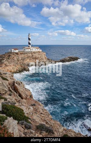 Mallorca, Spanien - 22. Oktober 2023: Leuchtturm Far de Cala Figuera auf Mallorca Stockfoto