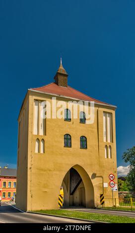 Mittelalterliches hohes Tor in Gryfice bei Pommern, Woiwodschaft Westpommern (Zachodniopomorskie), Polen Stockfoto