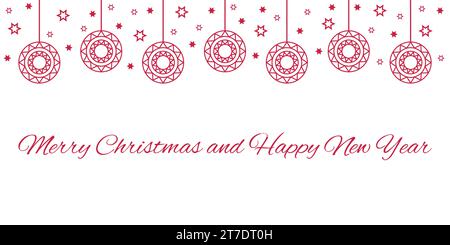 Dekorationen für Silvesterferien in Rot. Stock Vektor