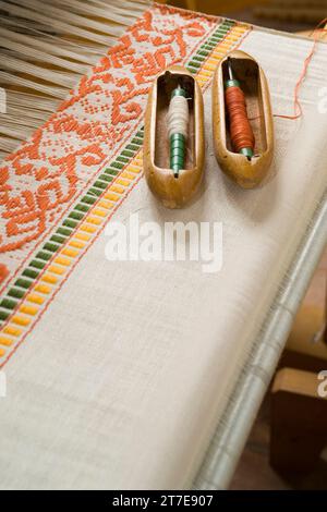 Workshop „Umbrian Canvas“. Via Sant'antonio 3. Stadt des Schlosses. Umbrien. Italien Stockfoto