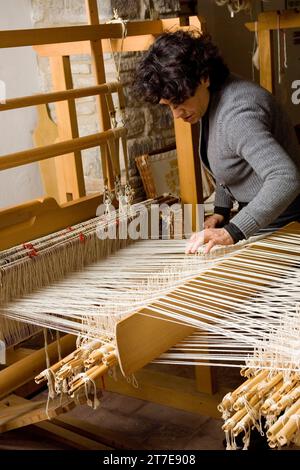 Workshop „Umbrian Canvas“. Via Sant'antonio 3. Stadt des Schlosses. Umbrien. Italien Stockfoto