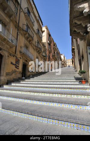 Caltagirone. Treppe von Santa Maria Del Monte. Sizilien. Italien Stockfoto