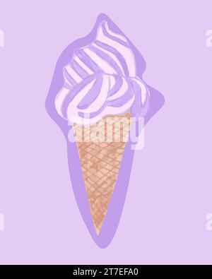 Vektor-isolierte Illustration von Eis in einer Waffelschale. Stock Vektor