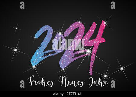 2024 - Happy New Year - BEST wishes 2024 Hintergrund Stock Vektor