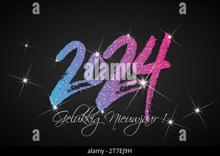 2024 - Happy New Year - BEST wishes 2024 Hintergrund Stock Vektor