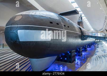 KRONSTADT, RUSSLAND - 24. JUNI 2023: Atom-U-Boot K-3 'Leninsky Komsomol' im Marinemuseum Stockfoto