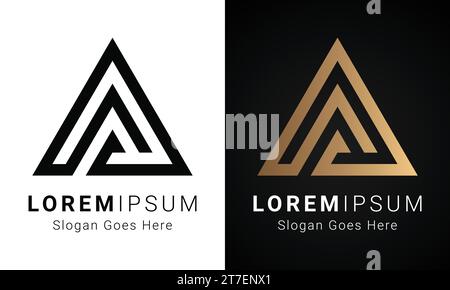 Luxus Initiale Ein Monogramm Text Letter Logo Design Stock Vektor